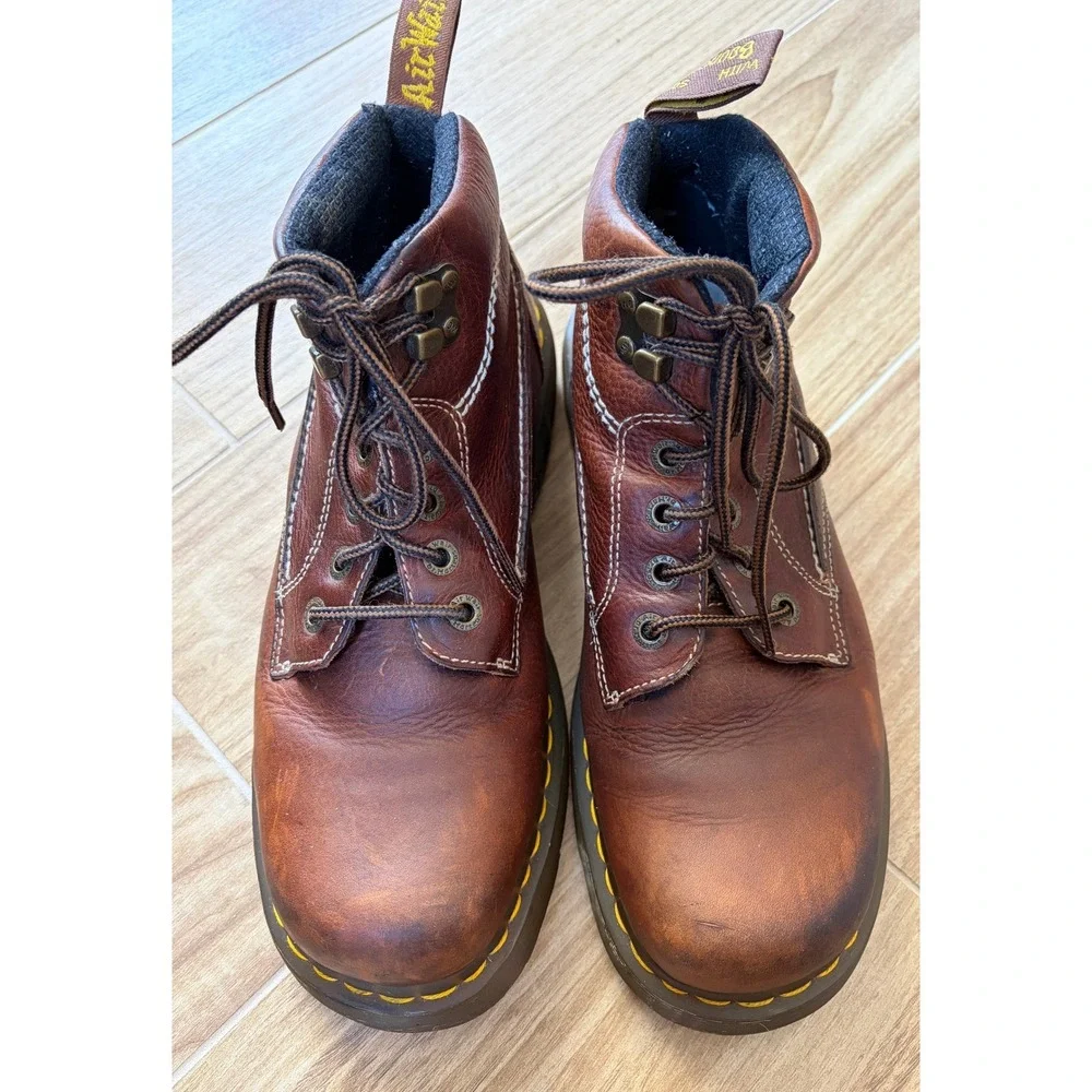 Vintage Y2K Dr Martens Mens Brown Boots 12 Grunge Indie Alt Chunky Whimsigoth
